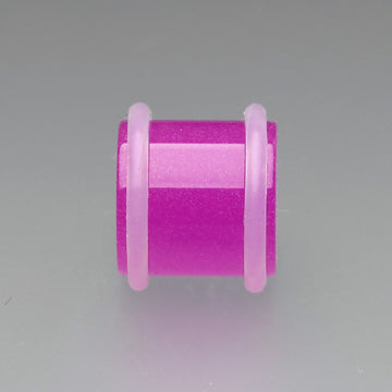 Detail View 1 of A Pair of Glow in the Dark Acrylic Regs Ear Gauge Plug-Purple